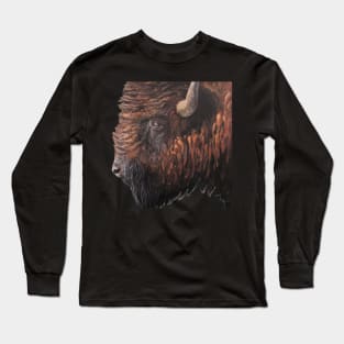 Buffalo Portrait Painting Long Sleeve T-Shirt